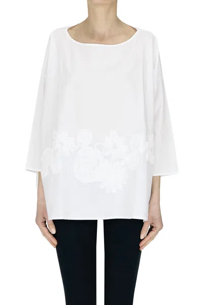 Why Ci Flower Applications Blouse In White