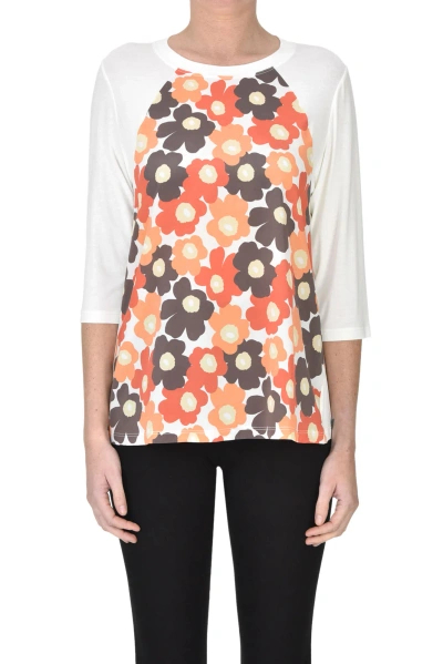 Why Ci Flower Print T-shirt In White
