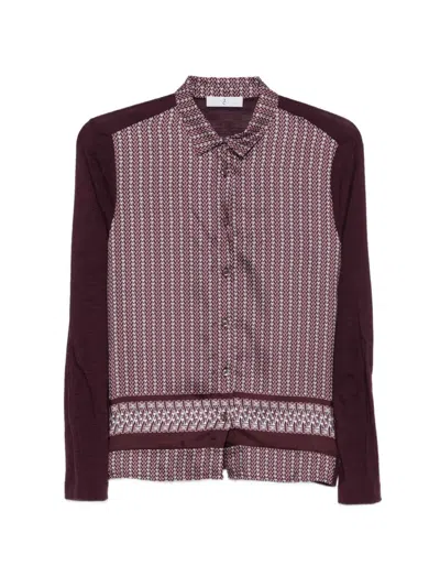 Why Ci Geometric-print Long-sleeve Shirt In Brown