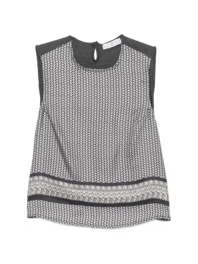 Why Ci Geometric-print Sleeveless Top In Multi