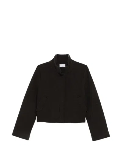 Why Ci High-neck Cropped Coat In Black