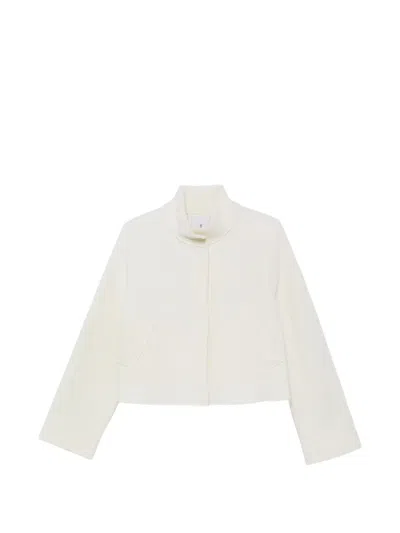 Why Ci High-neck Cropped Jacket In White