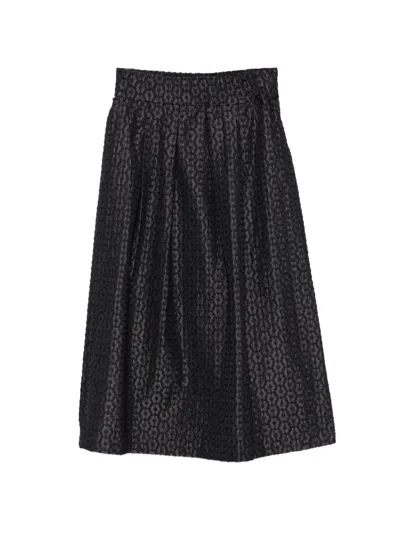 Why Ci Plissierter Midirock Mit Jacquardmuster In Black