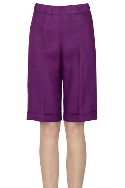 Why Ci Linen Bermuda In Purple