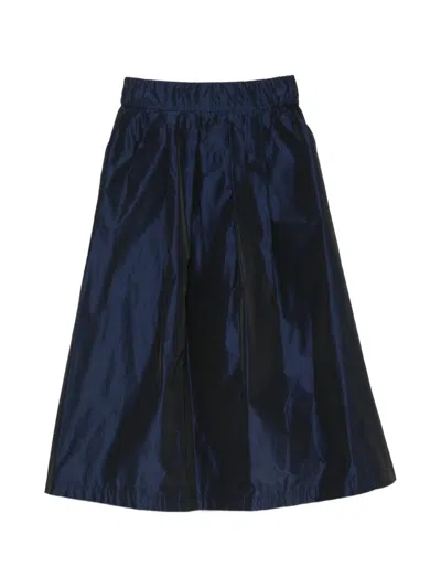 Why Ci Pleated Taffeta-effect Maxi Skirt In Blue