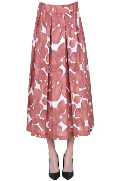Why Ci Printed Cotton Skirt In Dark Pink