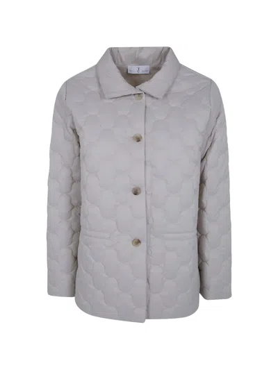 Why Ci Quilted Button-up Puffer Jacket In Gray