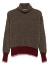 Why Ci Roll-neck Panelled Sweater In Brown