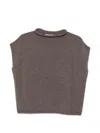 Why Ci Ärmelloser Pullover Mit Rollsaum In Brown