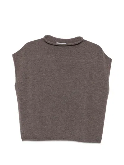 Why Ci Ärmelloser Pullover Mit Rollsaum In Brown