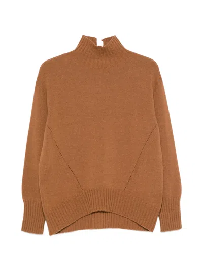 Why Ci Rollkragenpullover Mit Geripptem Saum In Brown