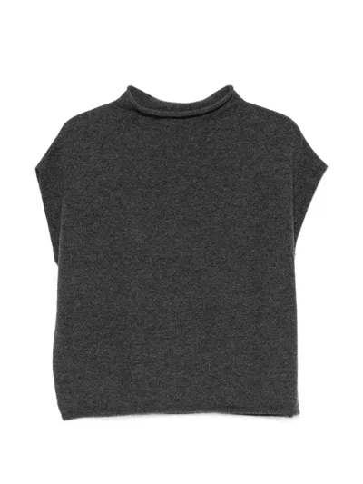 Why Ci Roll-neck Sleveless Jumper In Gray