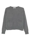 Why Ci Round-neck Pocket Sweater In Gray