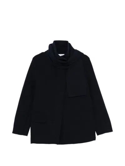 Why Ci Mantel Mit Schaldetail Und Klappentasche In Black