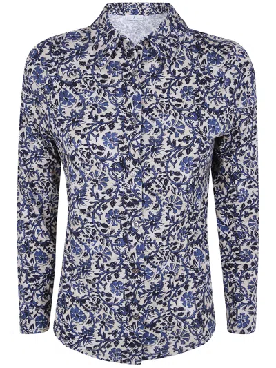 Why Ci Shirt Floral Print "navy" In Blue