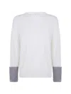 Why Ci Striped-cuff Sweater In White