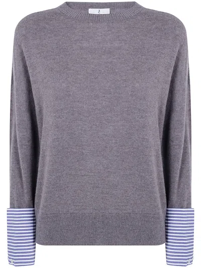 Why Ci Sweater Striped Cuff "round Neck" In Brown