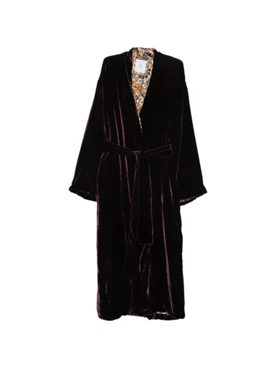 Why Ci Samtmantel Mit Gürtel In Purple