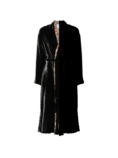 Why Ci Cape Aus Samt Mit Blumenbesatz In Black