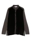 Why Ci Velvet Panelled Shirt In Black