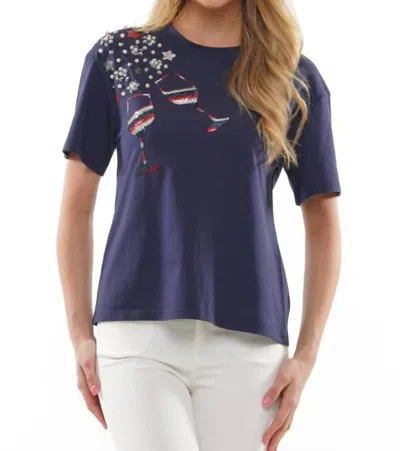 Why Dress American Wine Glass Tee In Navy In Blue