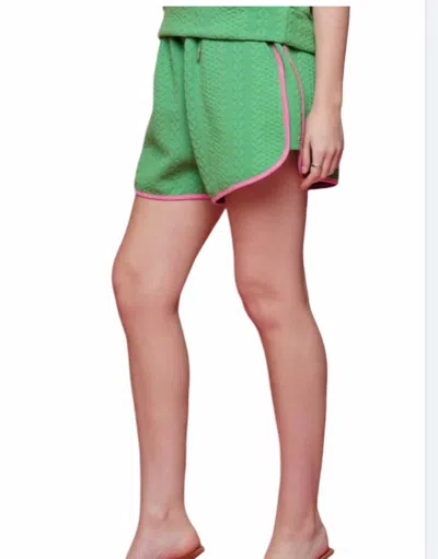 Why Dress Contrast Cable Shorts In Green