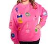 WHY DRESS EMBROIDERED ORNAMENT PULLOVER IN PINK