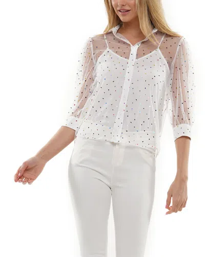 Why Dress Mesh Pattern Top In White