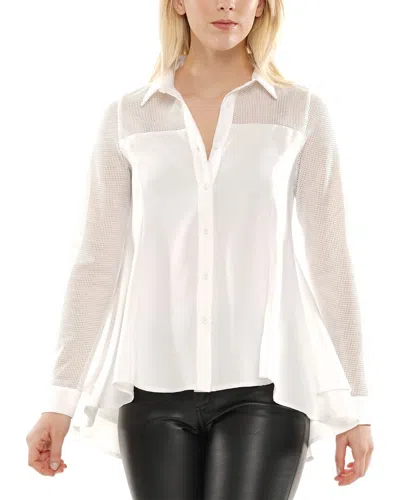 Why Dress Mesh Sleeve Top In White