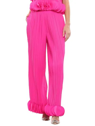 Why Dress Pleated Wide Leg Pants In Hot Pink