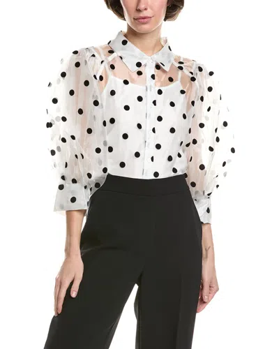 Why Dress Polka Dot Mesh Top In White