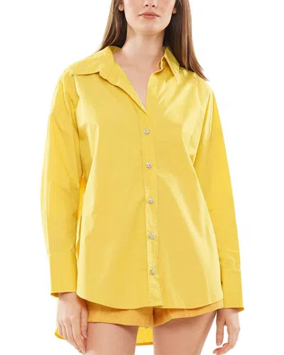 Why Dress Poplin Button Up Shirt In Yellow