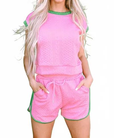 Why Dress Quilted Shorts Set In Pink