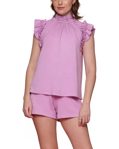 Why Dress Ruffle Neck Top In Purple