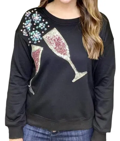 Why Dress Sequin Champagne Shirt In Black