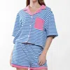 WHY DRESS TERRY CLOTH STRIPED TOP