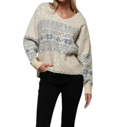 Why Dress V-neck Christmas Sweater In Beige