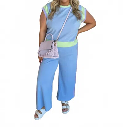 Why Dress Vibes Day Lounge Set In Light Blue