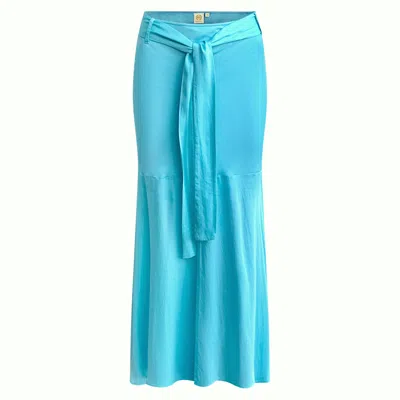 Why Mary Women's Amorous Aqua Blue Boho Maxi Skirt