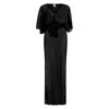 Why Mary Women's Aphrodite Sheer Lurex Maxi Dress In Black In Black