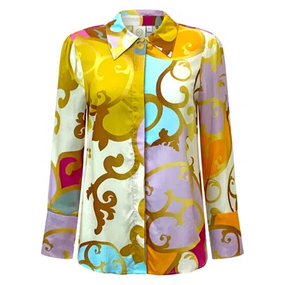 Why Mary Women's Baroque Print Shirt Blouse In Multi