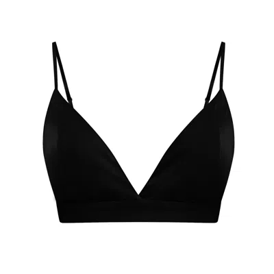Why Mary Women's Bella Black Satin Bralette