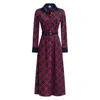 Why Mary Women's Black / Red Marion Classic Tartan A-line Midi Dress In Black/red