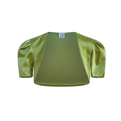 Why Mary Women's Green Victoria Chartreuse Satin Bolero Jacket
