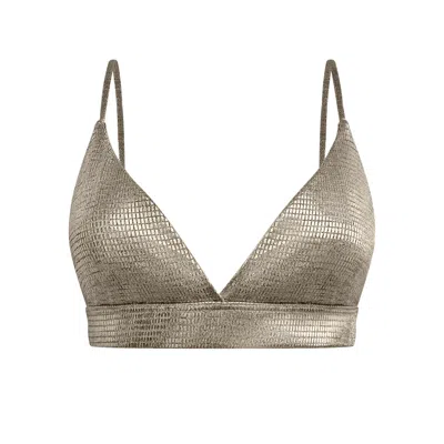 Why Mary Women's Luna Metallic Bralet In Gold