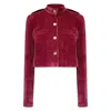 Why Mary Women's Pink Lucia Cropped Corduroy Jacket In Raspberry In Brown