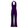 Why Mary Women's Pink / Purple Diana Cowl Halter Neck Jumpsuit In Purple In Pink/purple
