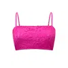 Why Mary Women's Pink / Purple Hot Pink Lace Crop Top - Romancing Resort Top In Pink/purple