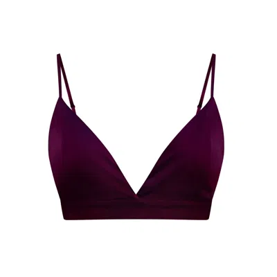 Why Mary Women's Red Bella Burgundy Satin Bralette