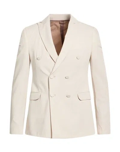 Why Not Brand Man Blazer Ivory Size 36 Polyester, Viscose, Elastane In White